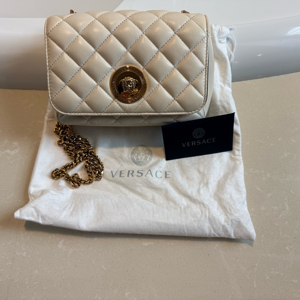 Versace Cream Quilted Women's Bag